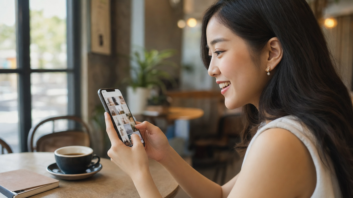 小紅書（RED）で日本の旅行情報を検索する中国人ユーザーのイメージ