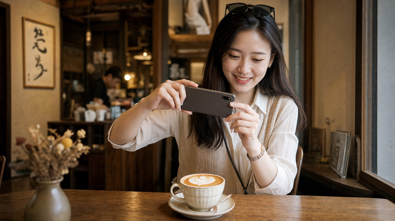 SNS発信をきっかけにインバウンド集客の成功事例となった日本のカフェを訪れる中国人観光客