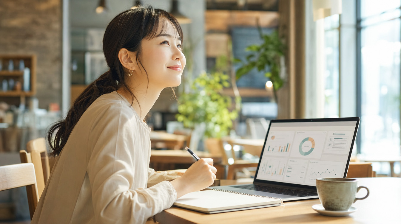 小紅書のEC開設に向けて計画をまとめる女性
