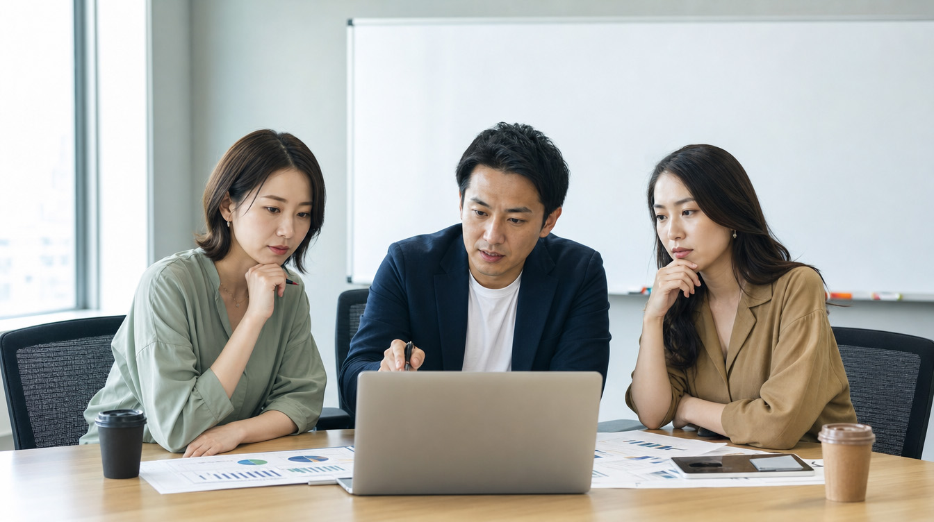 自社だけでの小紅書運用の難しさを話し合う日中混成チーム